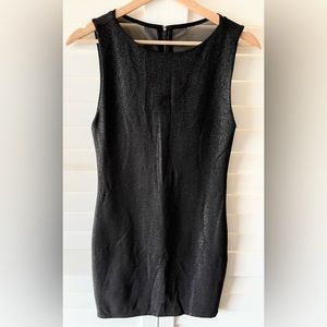 Alice + Olivia Black Shimmer Mini Dress With Mesh Back Size 4